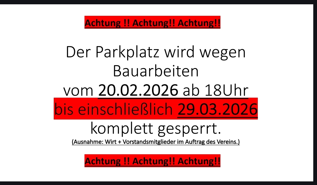 Parkplatz gesperrt!